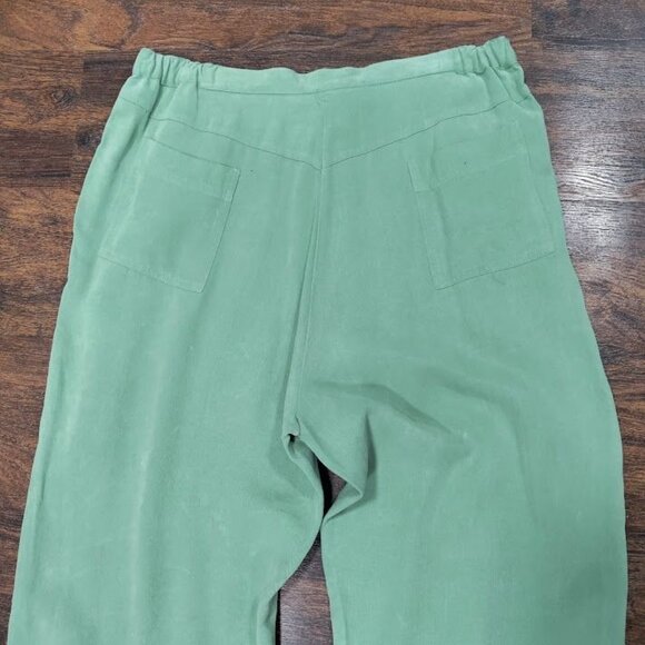 NWOT UbU I'll Be Me Lagenlook Artsey Boho Hippie Tencel Trouser Pants Green M/30 - Picture 9 of 11